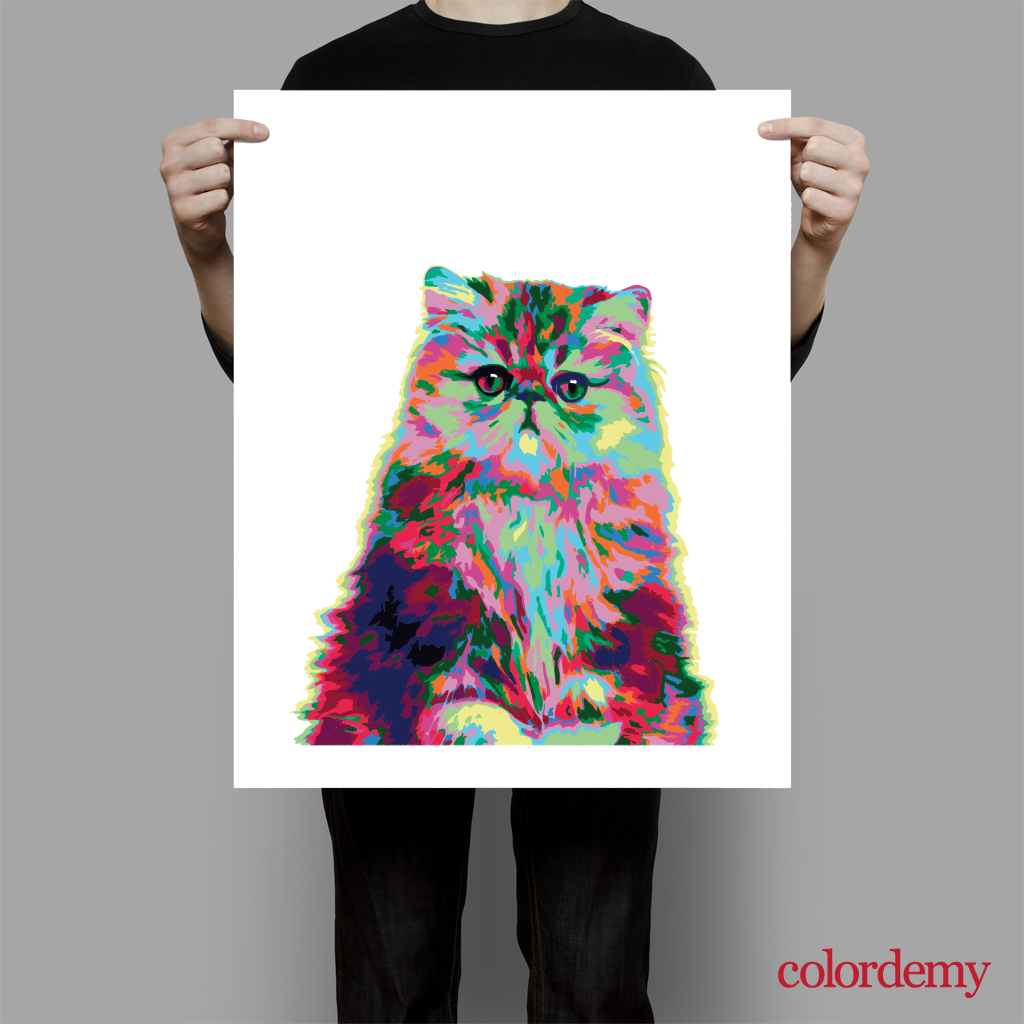 40x50cm Paint by Numbers kit:  Elegance Unleashed: Abstract Persian Cat