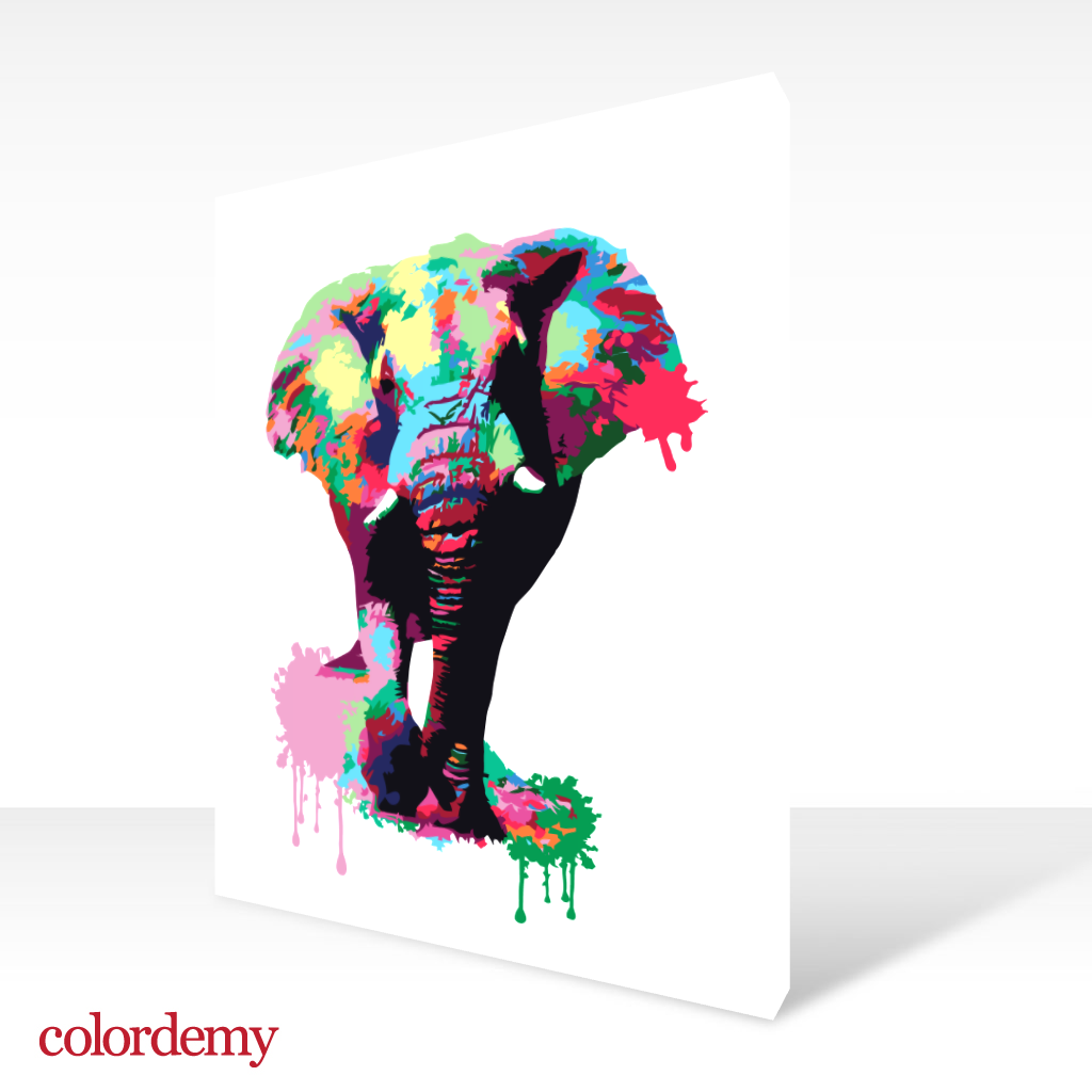 40x50cm Paint by Numbers Kit: Safari Spectacle: Vibrant Splash Elephant
