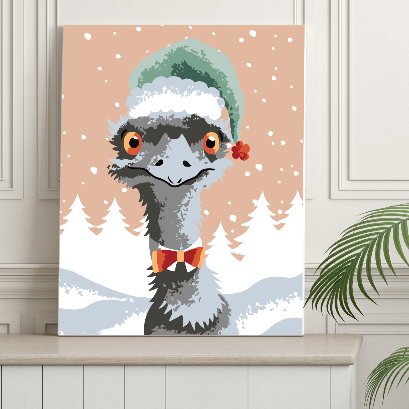 40x50cm Paint by Numbers Kit: Emu's Festive Adventure