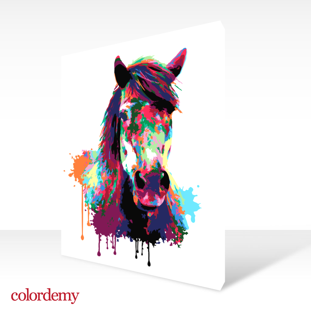 40x50cm Paint by Numbers Kit: Equestrian Elegance: Horse Abstract Splash Art