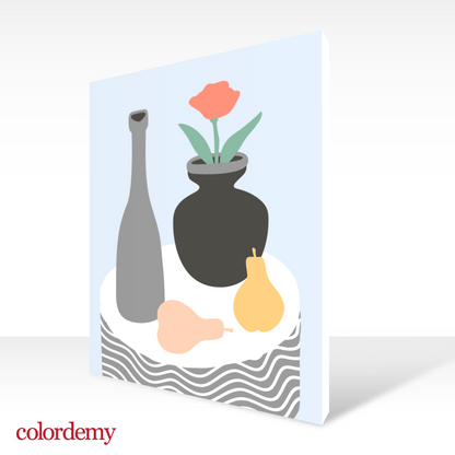 40x50cm Paint by Numbers Kit:  Minimalist Elegance: Grey Coffee Table with Vase and Fruits