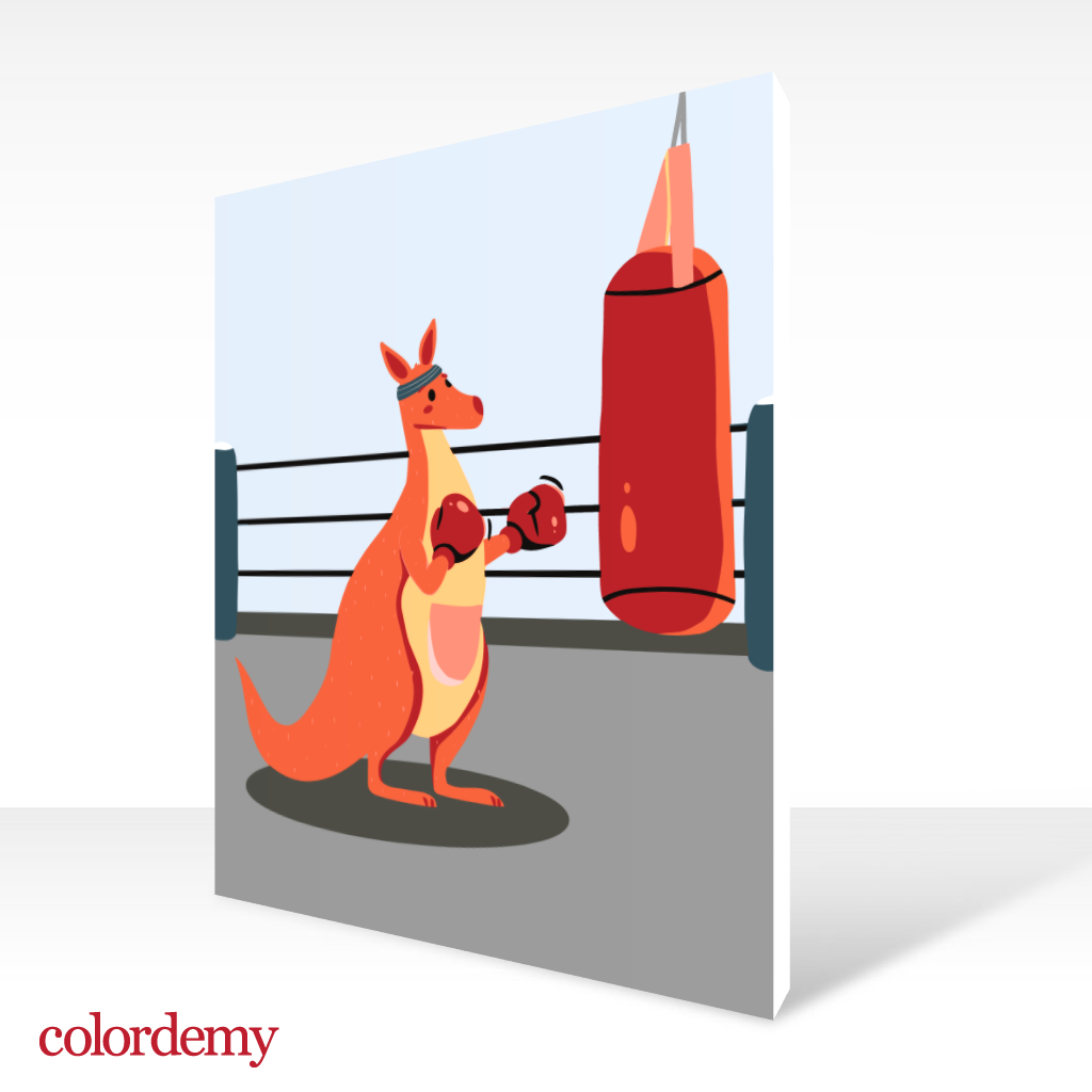 40x50cm Paint by Numbers Kit: Kangaroo Champion: Boxing Glory