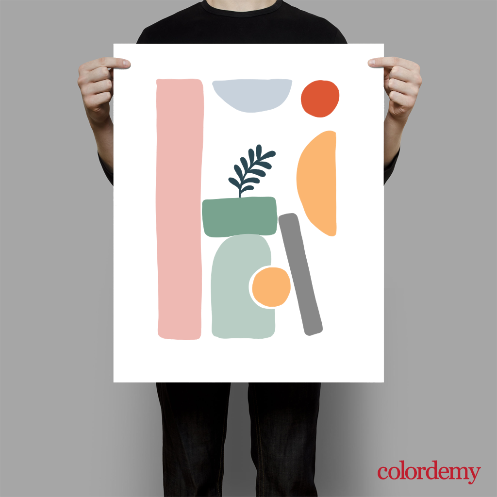 40x50cm Paint by Numbers kit: Geometric Harmony: Minimalist Colourful Shapes