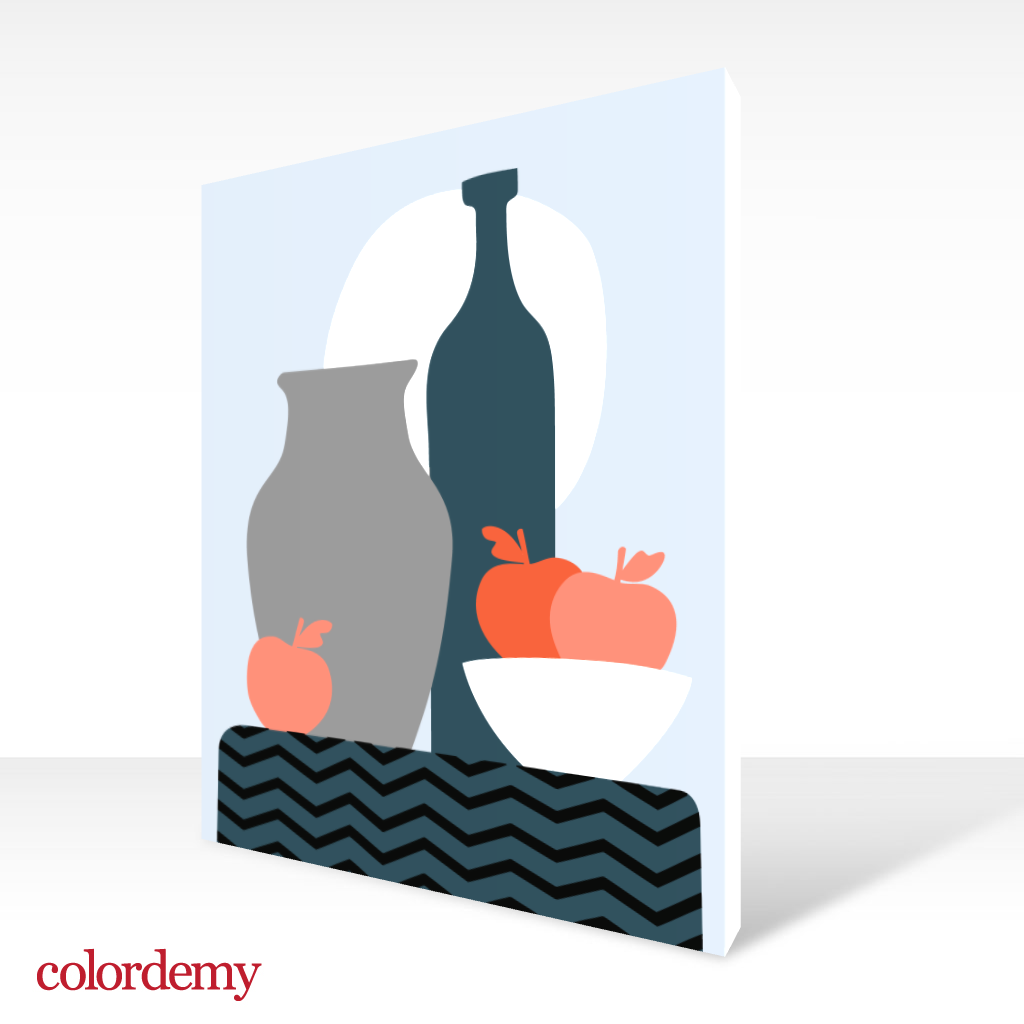40x50cm Paint by Numbers Kit: Chic Simplicity: Minimalist Dark Patterned Table