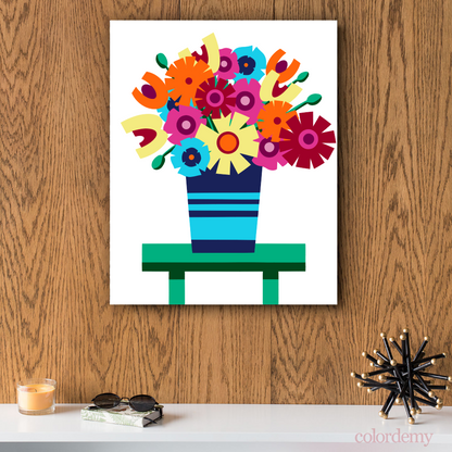 40x50cm Paint by Numbers kit: Blossom Burst: Colourful Flower Vase