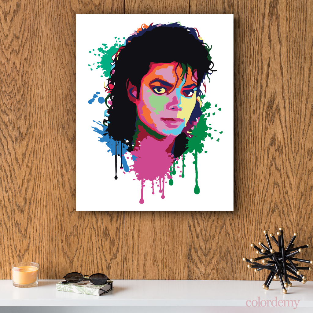 40x50cm Paint by Numbers Kit: Musical Legacy: Michael Jackson Abstract Splash Art