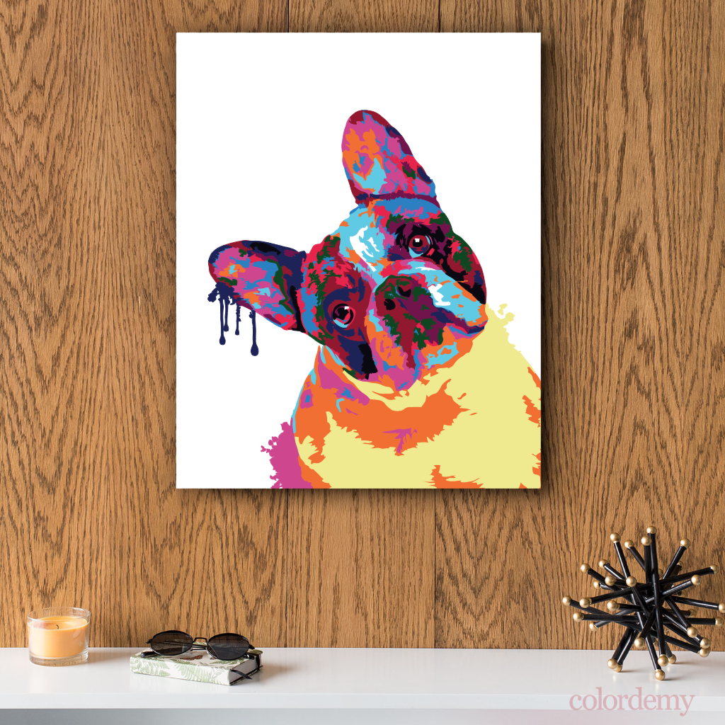 40x50cm Paint by Numbers Kit: Frenchie Fusion: Abstract French Bulldog