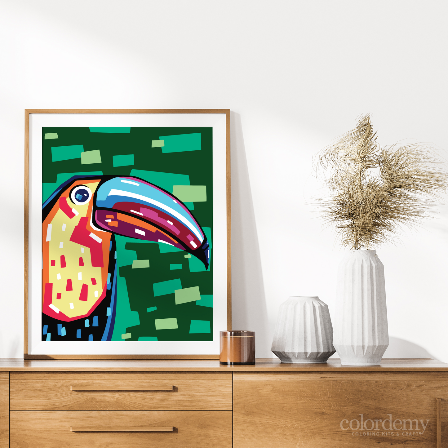 40x50cm Paint by Numbers Kit:  Tropical Radiance: Vibrant Toucan