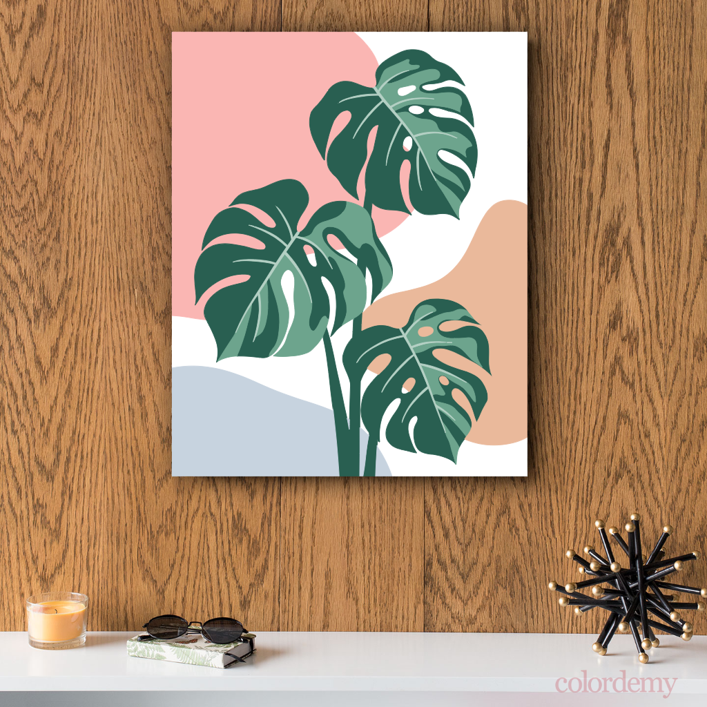 40x50cm Paint by Numbers Leaf Kit: Create Serenity - Minimalist Monnie