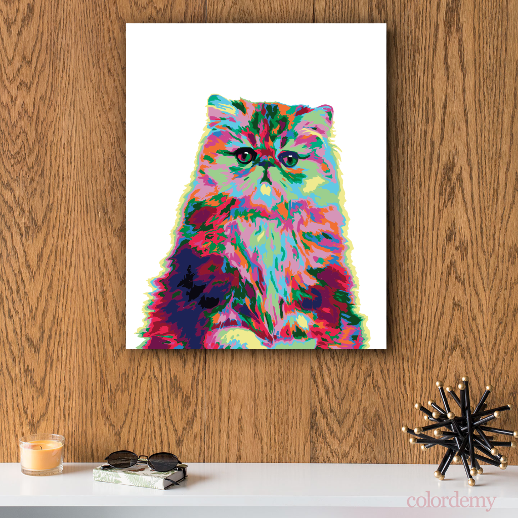 40x50cm Paint by Numbers kit:  Elegance Unleashed: Abstract Persian Cat