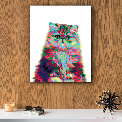 40x50cm Paint by Numbers kit:  Elegance Unleashed: Abstract Persian Cat