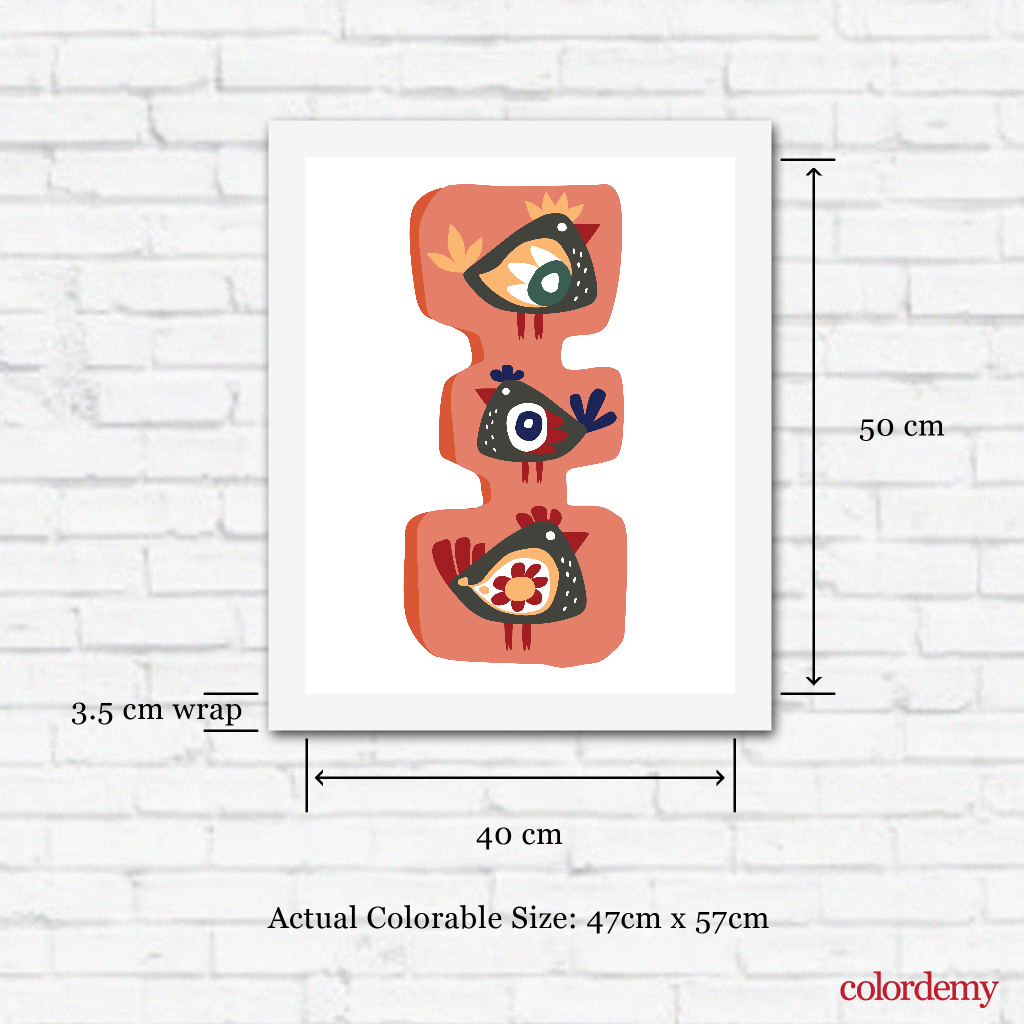 40x50cm Paint by Numbers Kit: Avian Totem: Minimalist Red Triangles