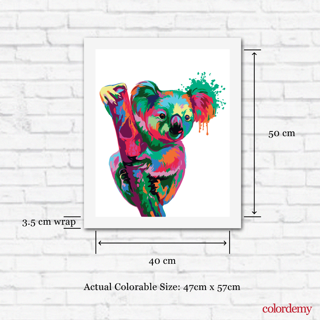 40x50cm Paint by Numbers Kit:  Koala Canopy: Best Selling Abstract Koala on Tree
