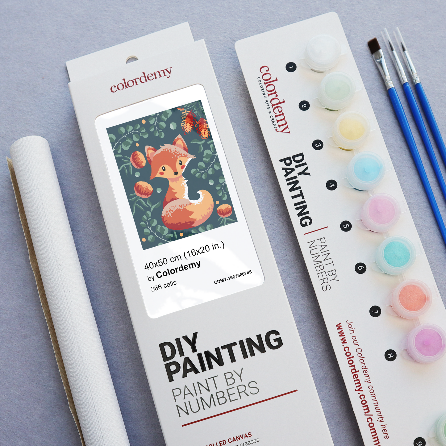 40x50cm Paint by Numbers Kit: Fox's Haven: Cute Fox with Leafy Background