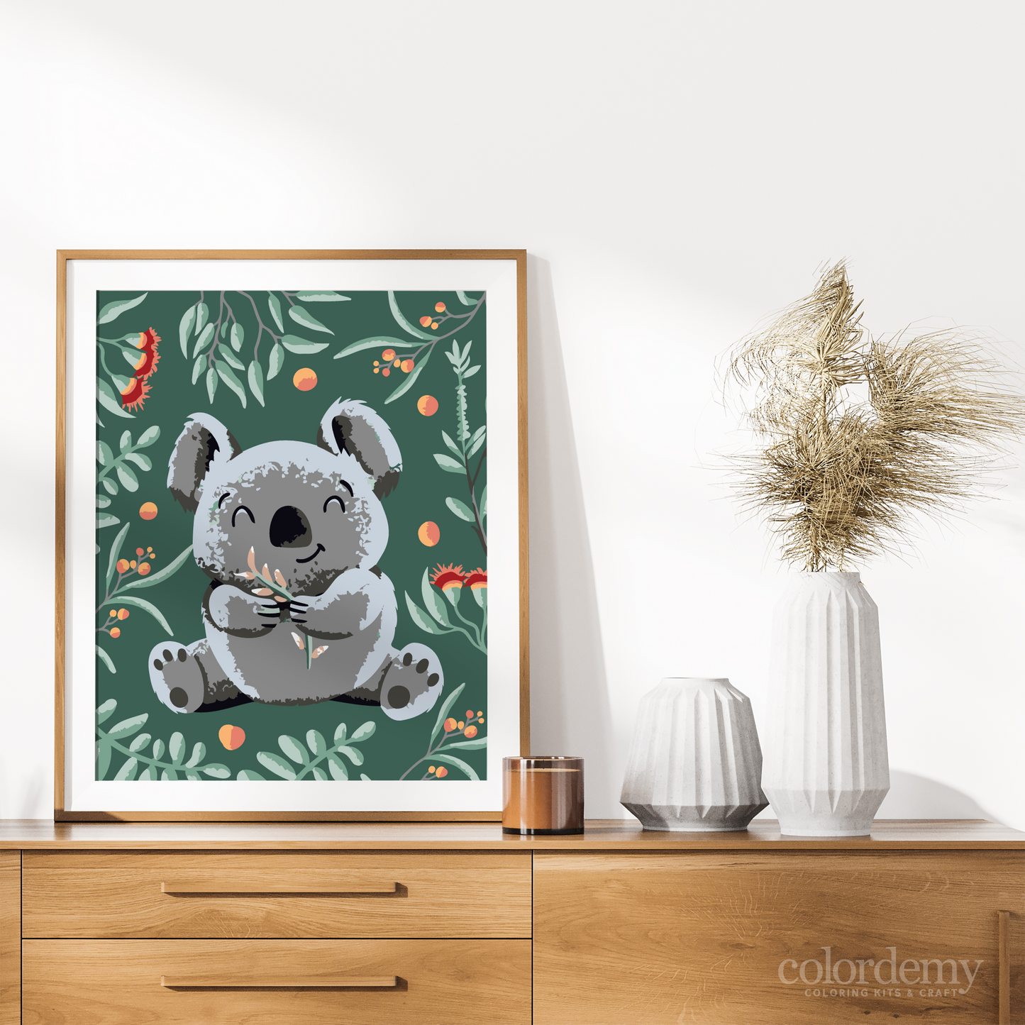 40x50cm Paint by Numbers Kit: Koala's Tranquil Haven: Cute Koala Seated Among Leaves