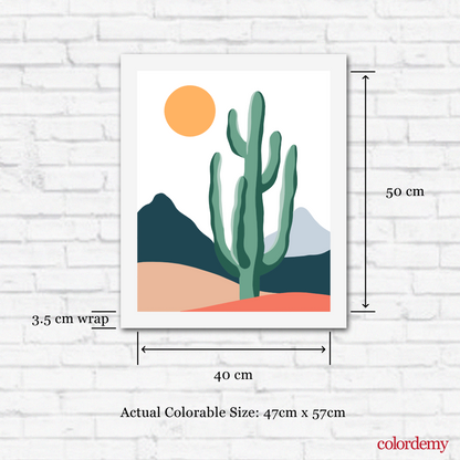 40x50cm Paint by Numbers Kit: Minimalist Desert: Tall Cactus