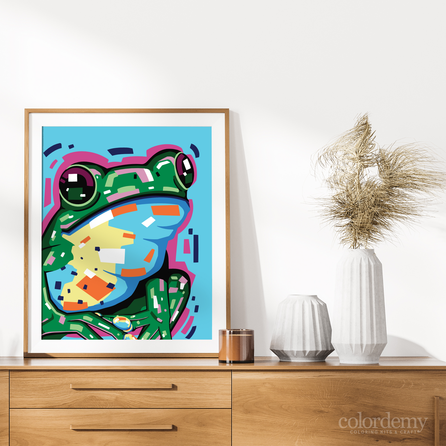 40x50cm Paint by Numbers kit: Froggy Fantasia: Dive into a World of Colour.
