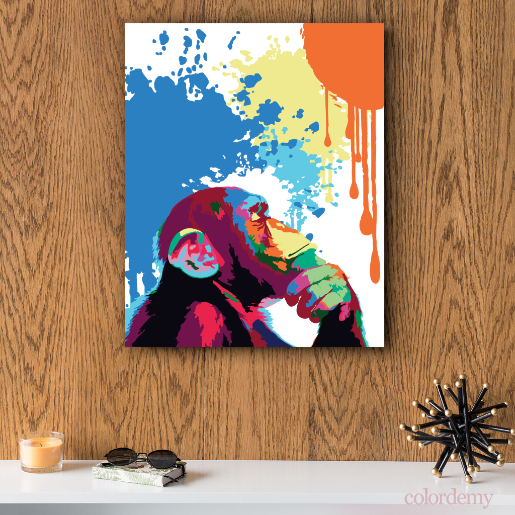 40x50cm Paint by Numbers Kit: Abstract Insight: Thinking Monkey