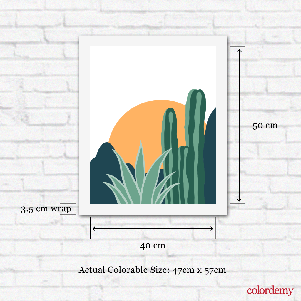 40x50cm Paint by Numbers Kit: Desert Elegance: Minimalist Desert Plants