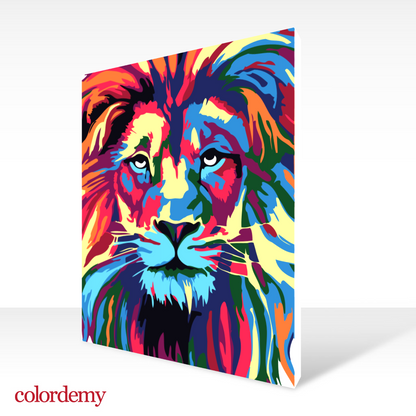 40x50cm Paint by Numbers Kit: Majestic Mane: Abstract Lion Portrait Paint by Numbers Kit!