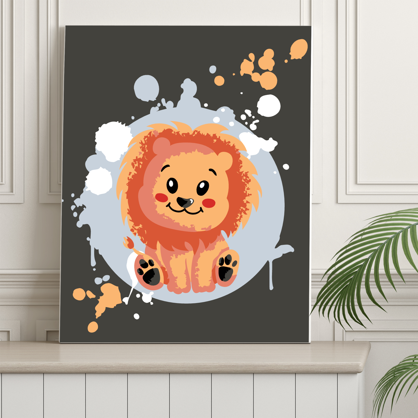 40x50cm Paint by Numbers Kit: Lion's Charm: Cute and Regal