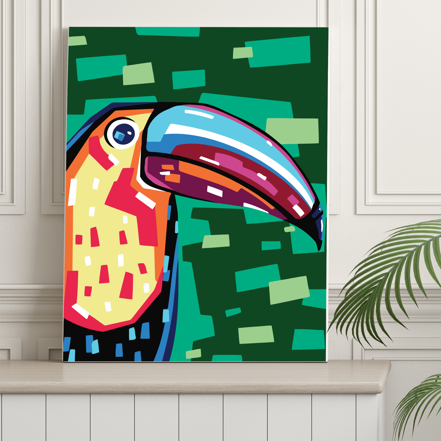 40x50cm Paint by Numbers Kit: Tropical Radiance: Vibrant Toucan