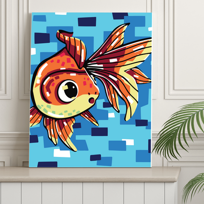 40x50cm Paint by Numbers Gold Fish Kit: Colourful Goldfish - Dive into a World of Hues