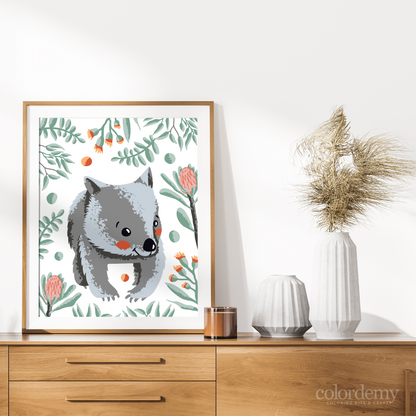 40x50cm Paint by Numbers Kit: Wombat's Woodland Charm