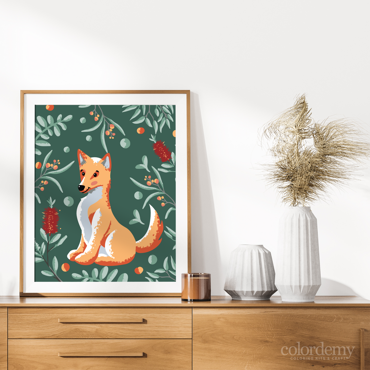 40x50cm Paint by Numbers kit: Leafy Outback: Simple Dingo