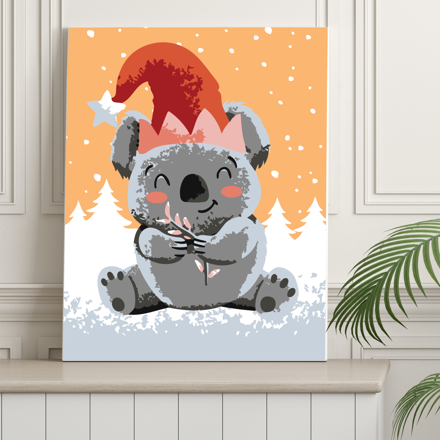 40x50cm Paint by Numbers Kit: Koala's Christmas Delight