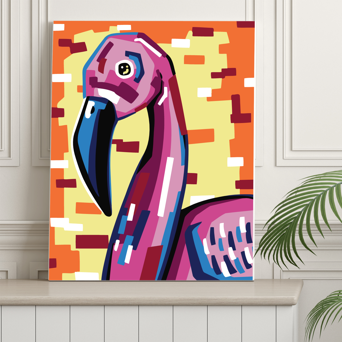 40x50cm Paint by Numbers kit: Flamingo Frenzy: Colourful Vibrance