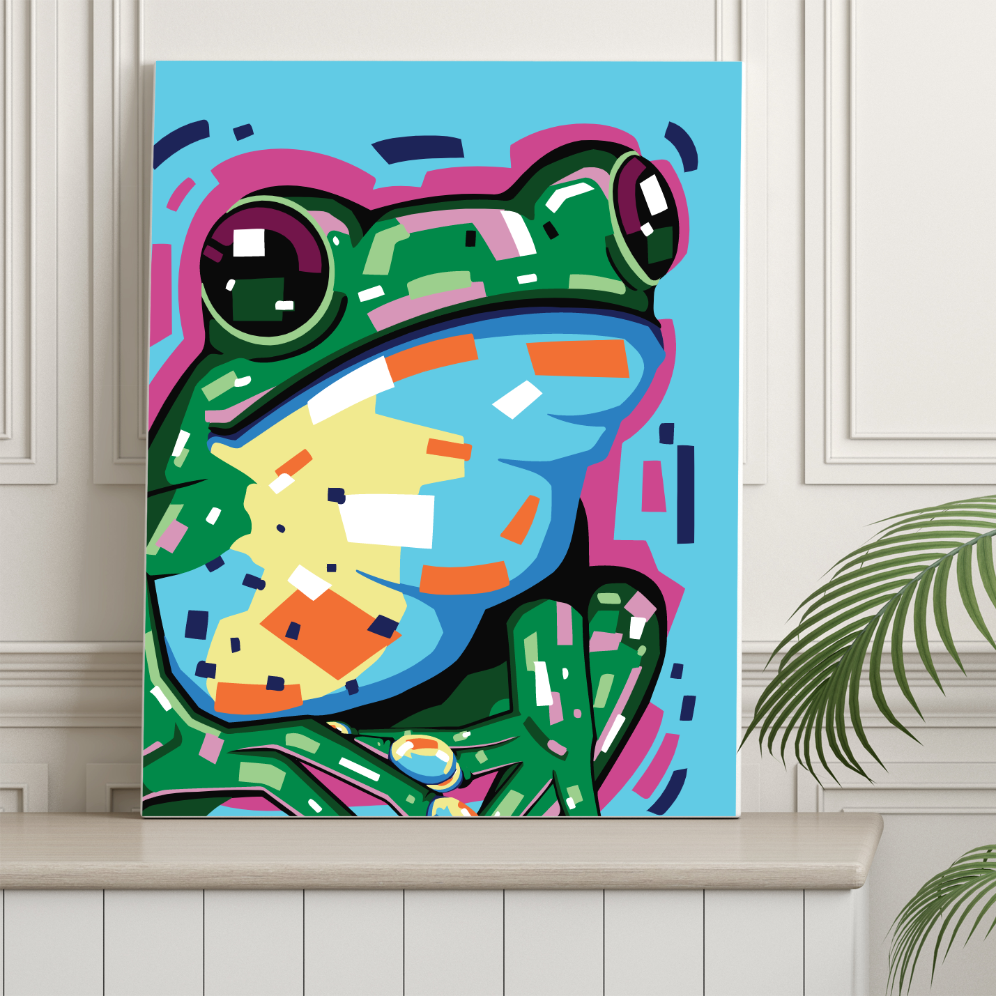 40x50cm Paint by Numbers kit: Froggy Fantasia: Dive into a World of Colour.