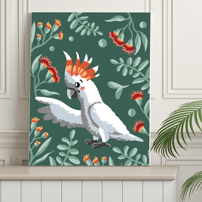 40x50cm Paint by Numbers Kit: Floral Fantasy: Enchanting Cockatoo