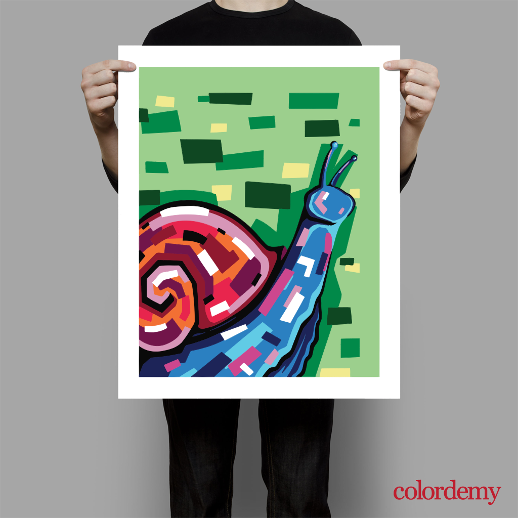 40x50cm Paint by Numbers Kit: Vividly Spiralled: Colourful Snail