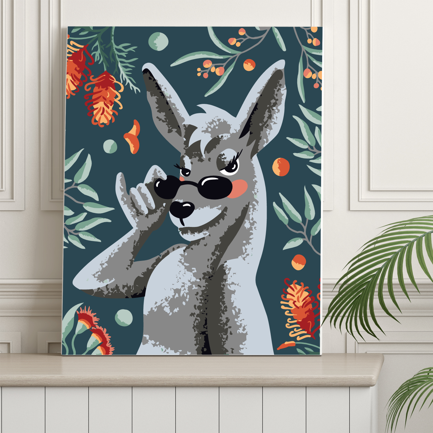 40x50cm Paint by Numbers Kit: Cool Kangaroo with Glasses