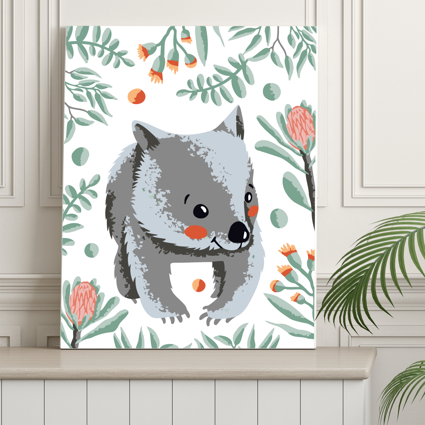 40x50cm Paint by Numbers Kit: Wombat's Woodland Charm