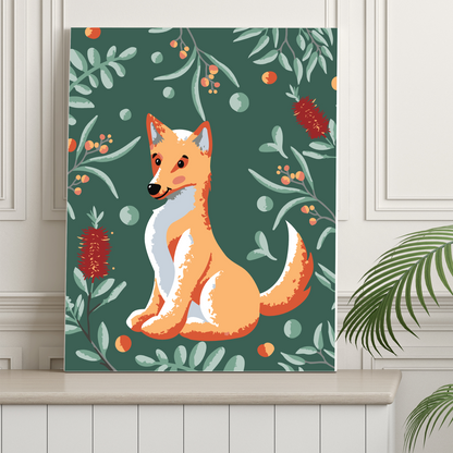 40x50cm Paint by Numbers kit: Leafy Outback: Simple Dingo