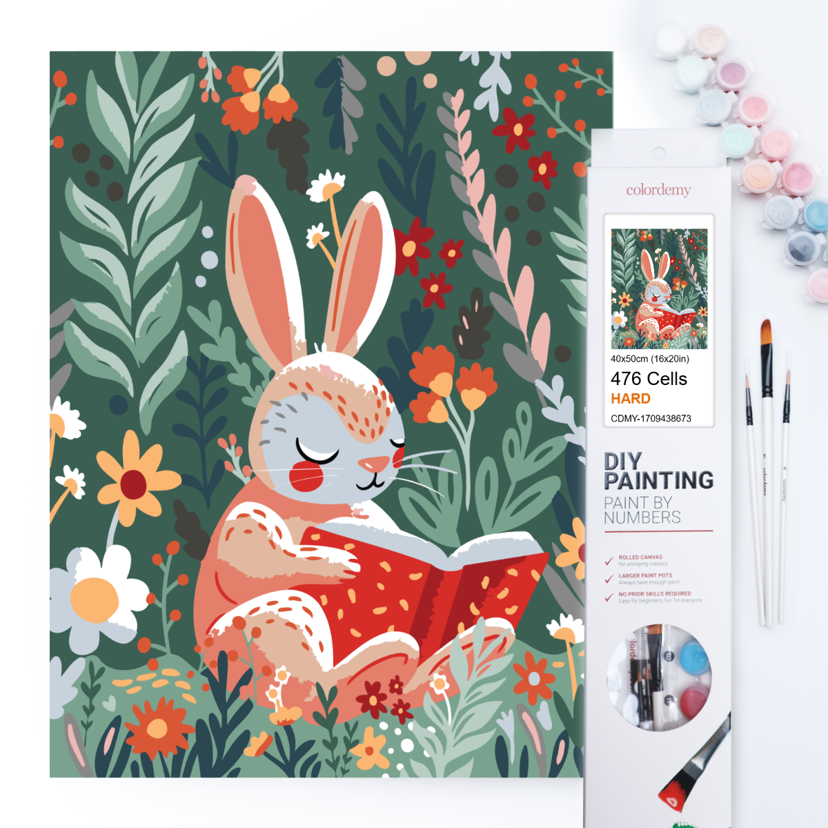 40x50cm Paint by Numbers Kit: Easter Tales - Rabbit's Garden Retreat