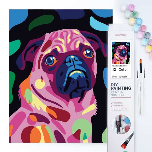 Happy Tail - Pug: 40x50cm Paint by Numbers Kit