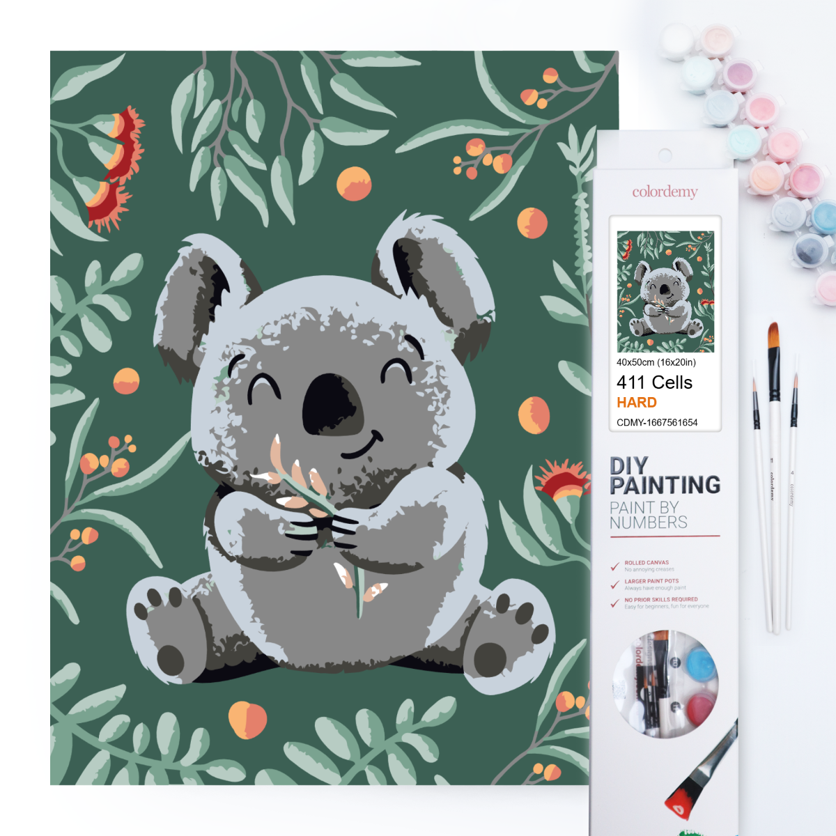 40x50cm Paint by Numbers Kit: Koala's Tranquil Haven: Cute Koala Seated Among Leaves