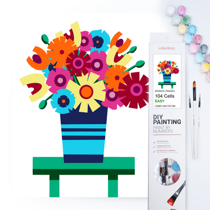 40x50cm Paint by Numbers kit: Blossom Burst: Colourful Flower Vase
