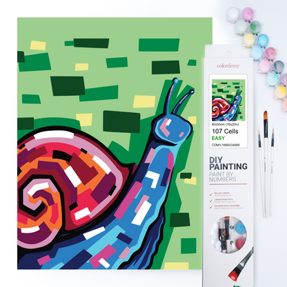 40x50cm Paint by Numbers Kit: Vividly Spiralled: Colourful Snail