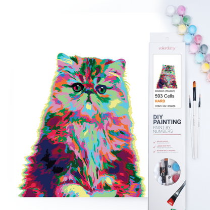 40x50cm Paint by Numbers kit:  Elegance Unleashed: Abstract Persian Cat