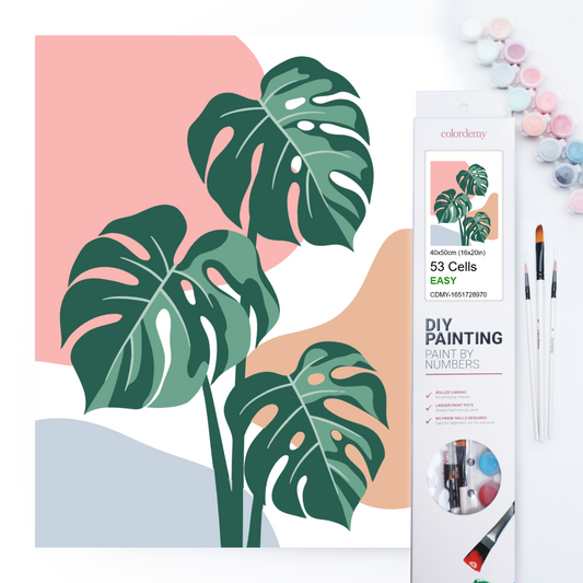 40x50cm Paint by Numbers Leaf Kit: Create Serenity - Minimalist Monnie