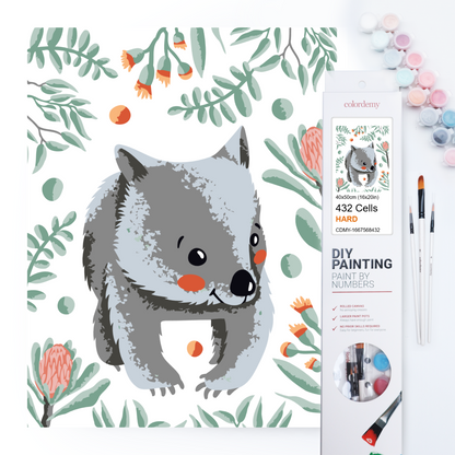 40x50cm Paint by Numbers Kit: Wombat's Woodland Charm