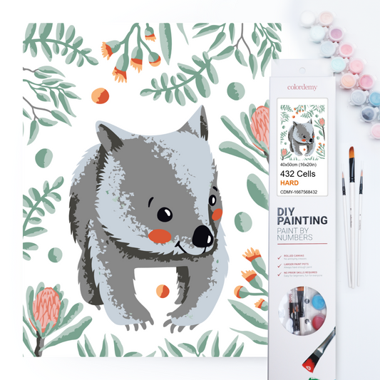 40x50cm Paint by Numbers Kit: Wombat's Woodland Charm