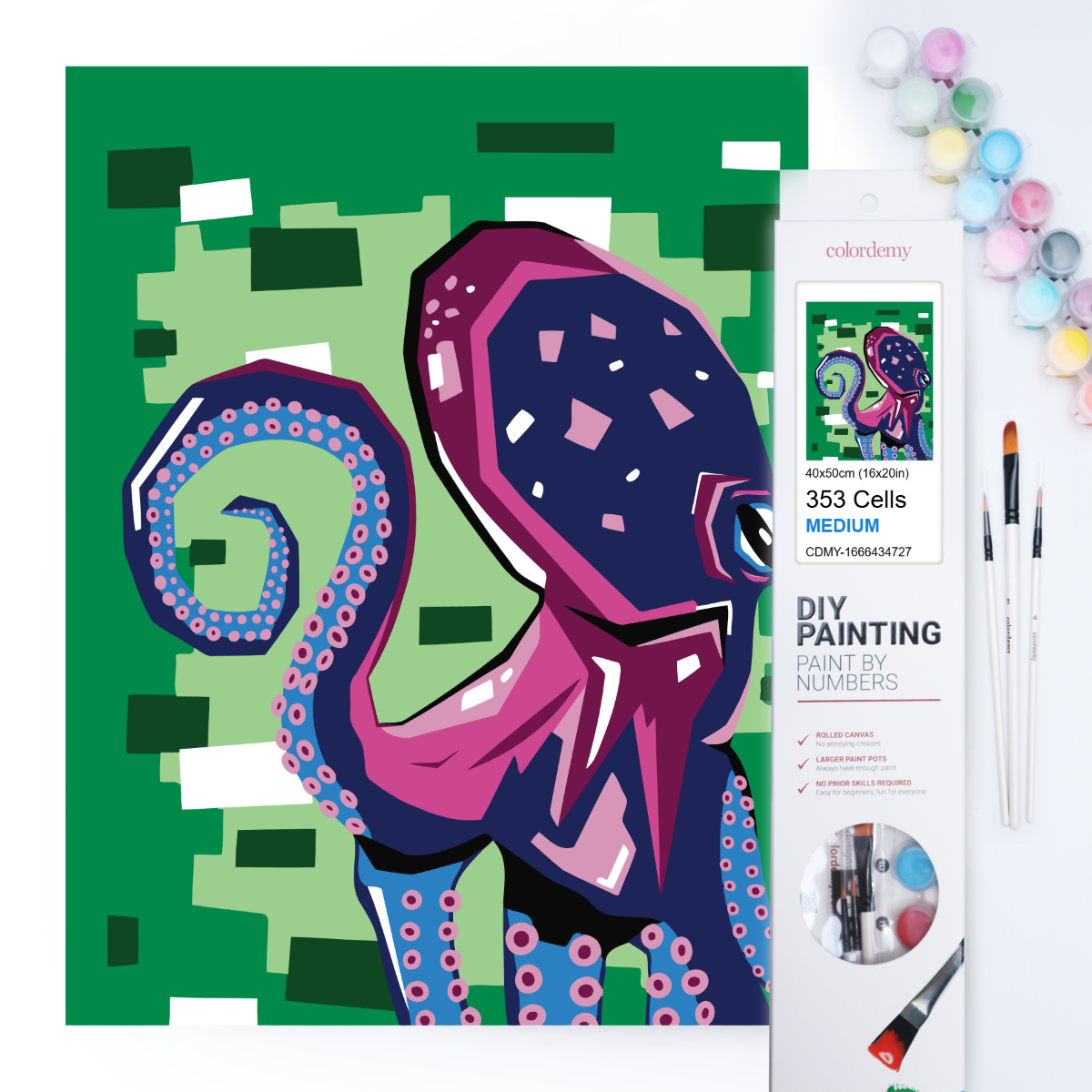 40x50cm Paint by Numbers Kit: Oceanic Opulence: Vibrant Octopus ...