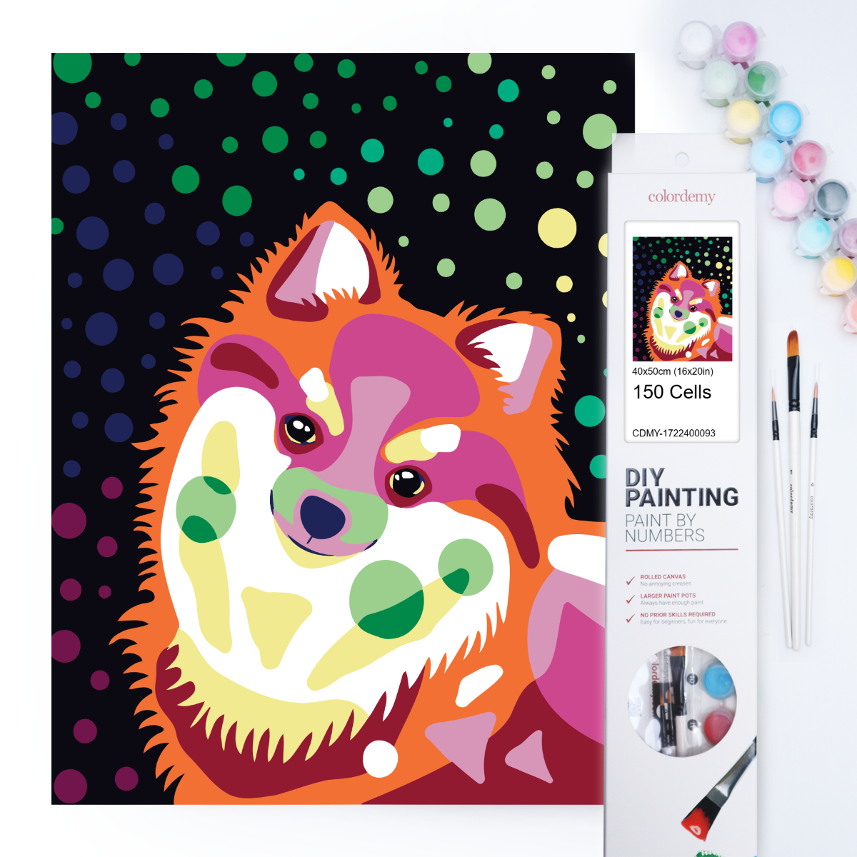 Happy Tail - Pomeranian: 40x50cm Paint by Numbers Kit