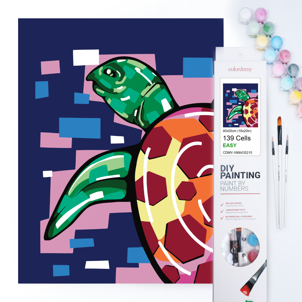 40x50cm Paint by Numbers Kit: Aquatic Beauty: Colourful Turtle