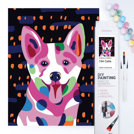 Happy Tail - Corgi: 40x50cm Paint by Numbers Kit